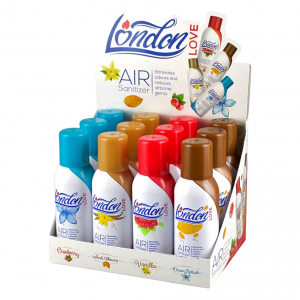 London Love Air Sanitizer & Freshner - 150ml / 5oz - 12ct Display - Mix Flavors [NBA001]